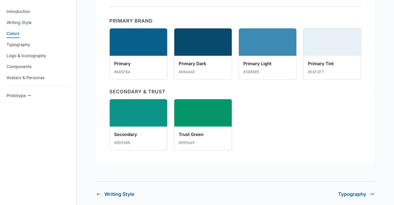 STR design system — colour palette